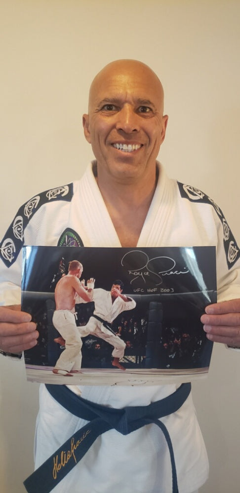 Royce Gracie Signed UFC 11x14 Photo Inscribed "UFC HOF 2003" (PA COA)