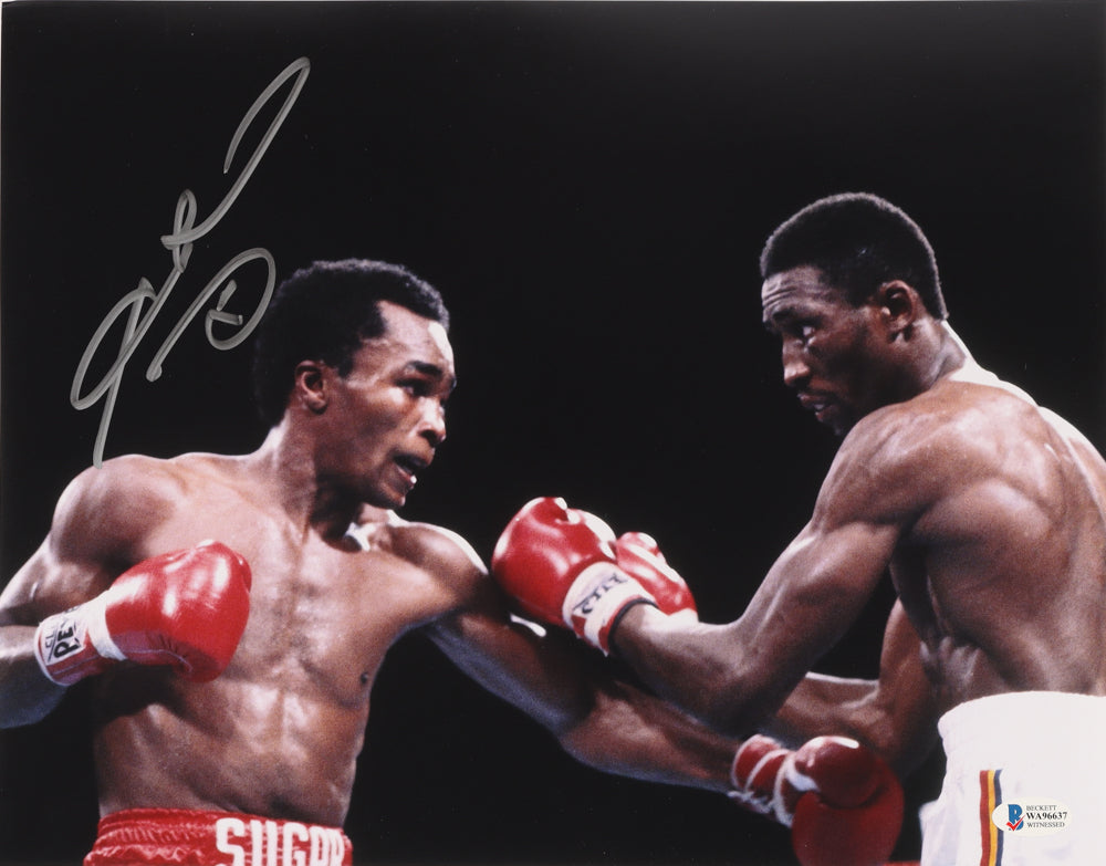 Sugar Ray Leonard Signed 11x14 Photo (Beckett COA)