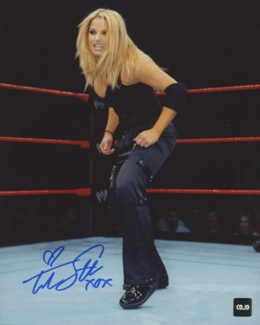 Trish Stratus Signed WWE 8x10 Photo Inscribed "XOX" (COJO COA)