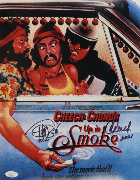 Cheech Marin & Tommy Chong Signed (JSA COA) "Up In Smoke" 11x14 Photo Inscribed "2021"