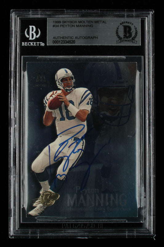 Peyton Manning Signed 1999 SkyBox Molten Metal #34 (BGS)