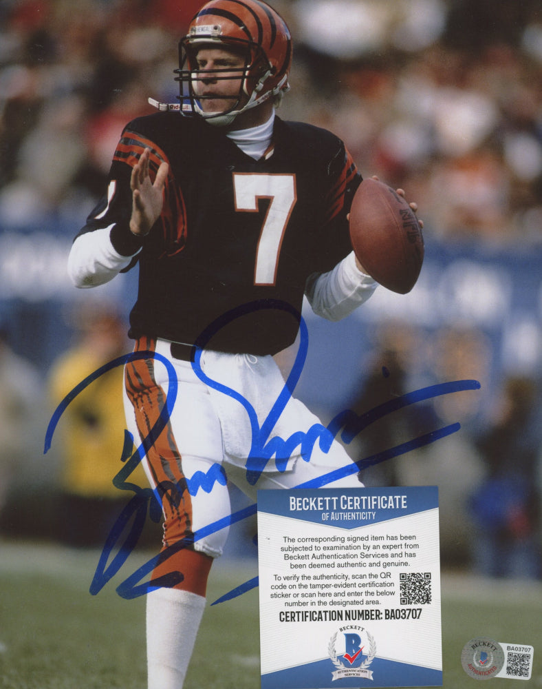 Boomer Esiason Signed Begals 8x10 Photo (Beckett COA)