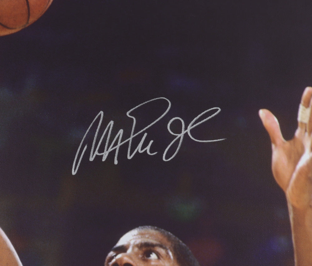 Magic Johnson Signed Lakers 22x33 Photo on Canvas (JSA COA)