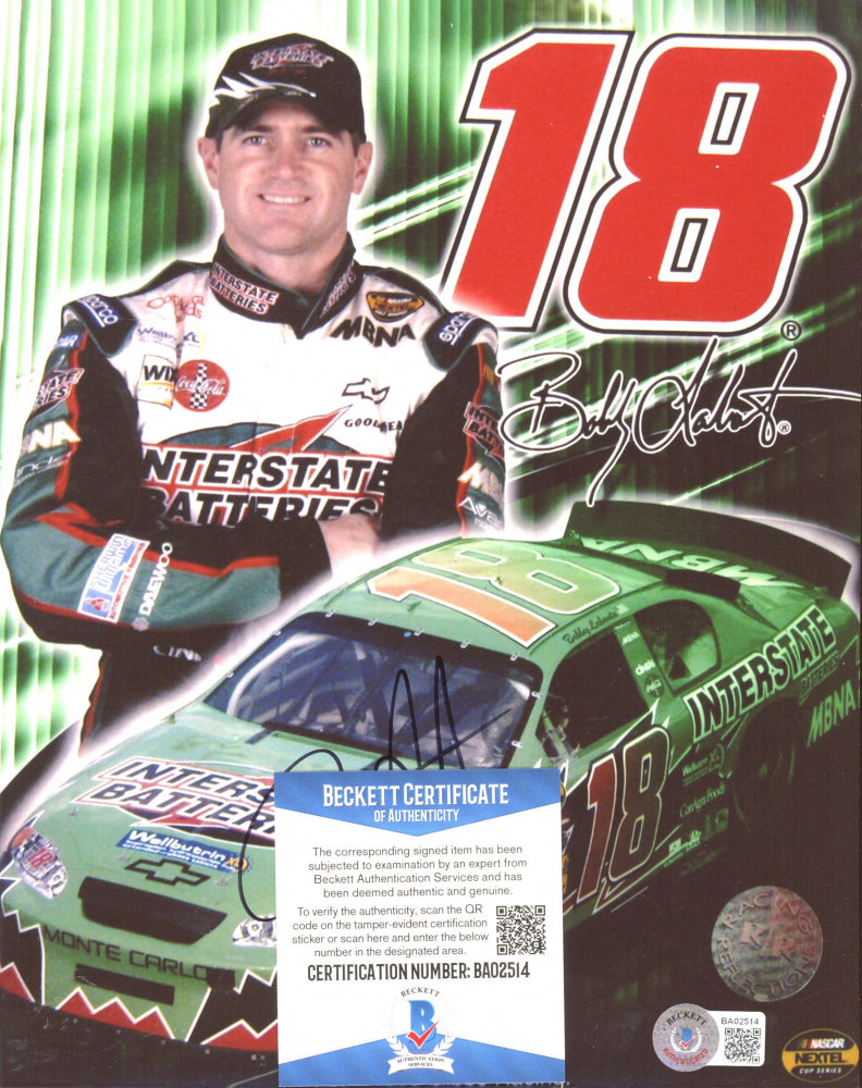 Bobby Labonte Signed NASCAR 8x10 Photo (Beckett COA)