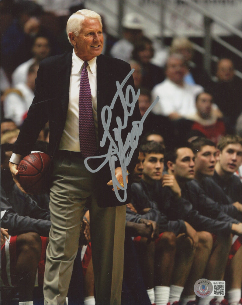 Lute Olson Signed Arizona Wildcats 8x10 Photo (Beckett COA)