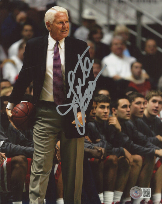 Lute Olson Signed Arizona Wildcats 8x10 Photo (Beckett COA)