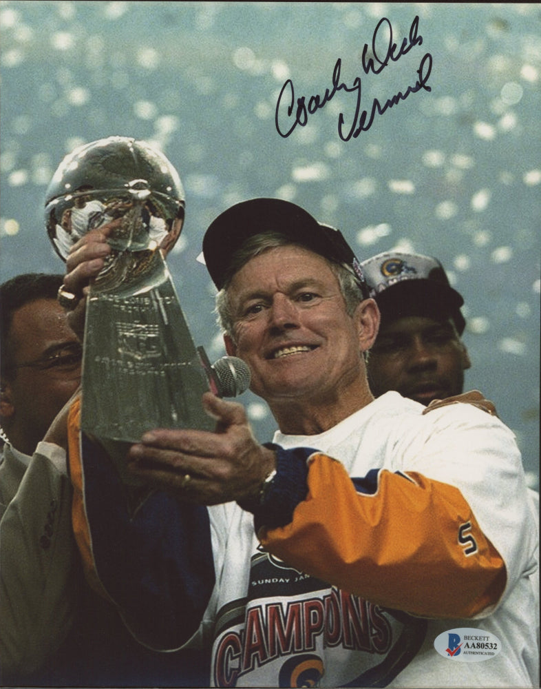 Dick Vermeil Signed Rams 8x10 Photo (Beckett COA)