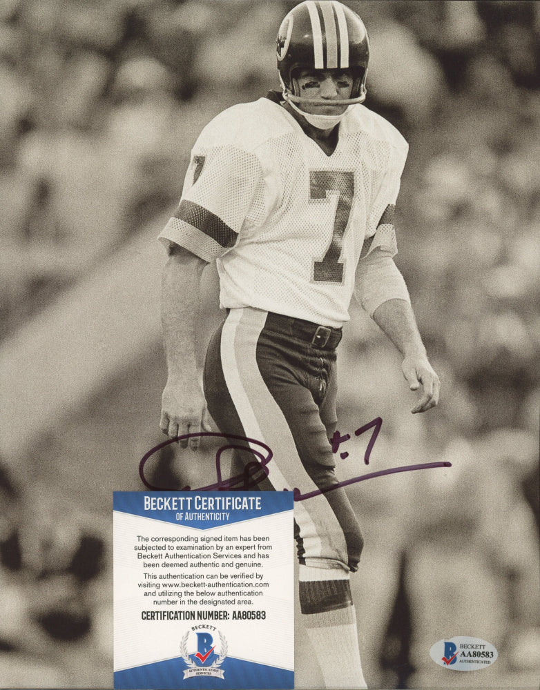 Joe Theismann Signed Redskins 8x10 Photo (Beckett COA)