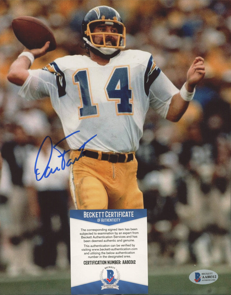 Dan Fouts Signed Chargers 8x10 Photo (Beckett COA)