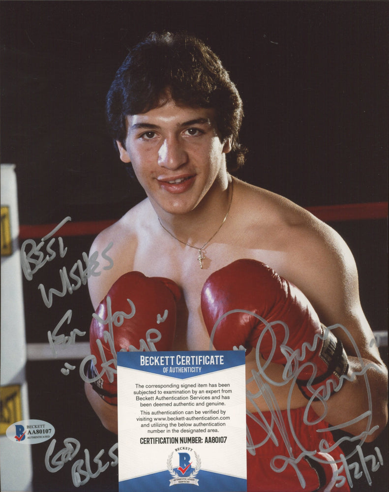 Ray "Boom Boom" Mancini Signed (Beckett COA) 8x10 Photo Inscribed "Best Wishes for You Champ", "God Bless!" & "5/2/21"