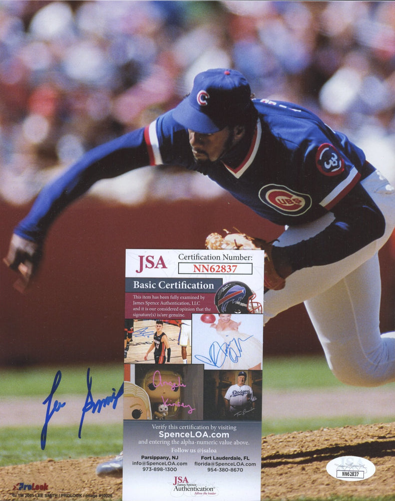 Lee Smith Signed Cubs 8x10 Photo (JSA COA)