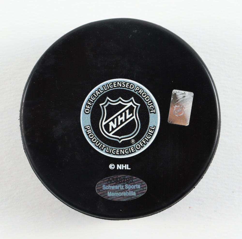 Bobby Hull Signed Blackhawks Logo Hockey Puck Inscribed "12x NHL All Star" (Schwartz Sports COA)