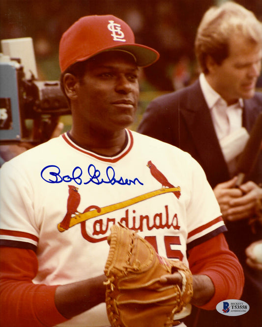 Bob Gibson Signed Cardinals 8x10 Photo (Becett COA)