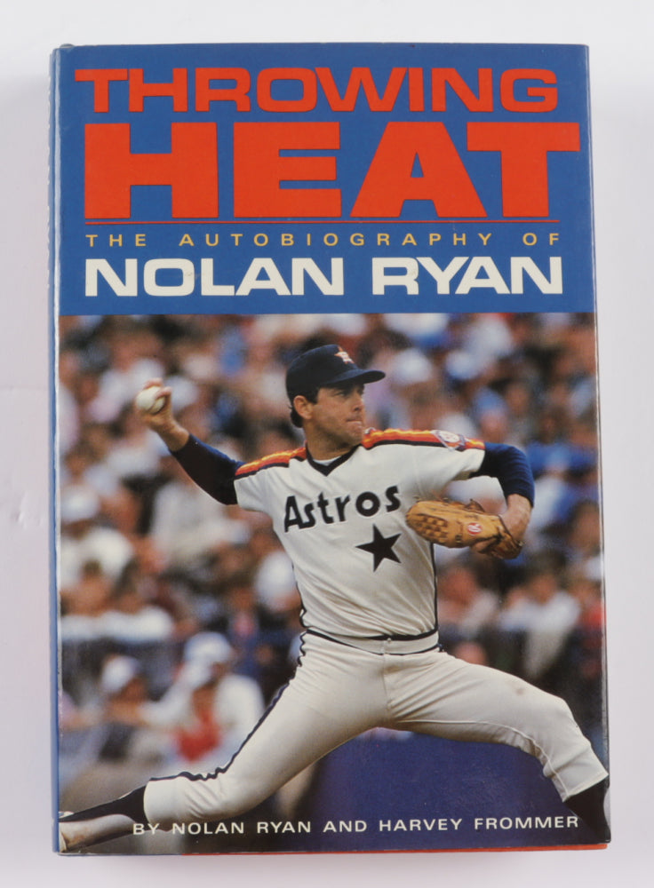 Nolan Ryan Signed (JSA COA) "Throwing Heat: The Autobiography Of Nolan Ryan" Hardcover Book