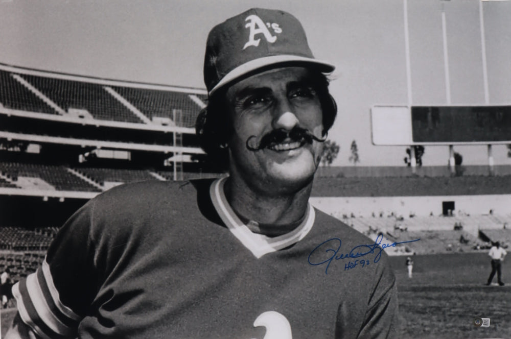 Rollie Fingers Signed (Beckett COA) Athletics 20x30 Photo Inscribed "HOF 92”