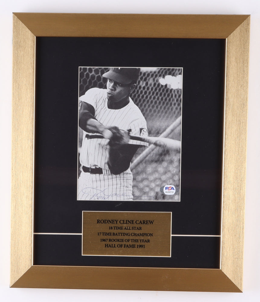 Rod Carew Signed Twins 12x14 Custom Framed Photo Display (PSA COA)