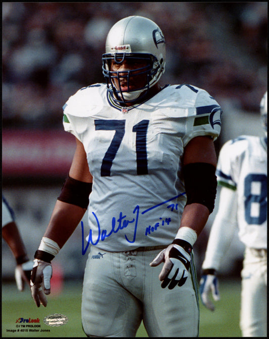 Walter Jones Signed Seahawks 8x10 Photo Inscribed "HOF 14" (Schwartz)