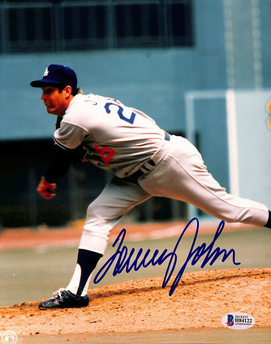 Tommy John Signed Dodgers 8x10 Photo (Beckett COA)