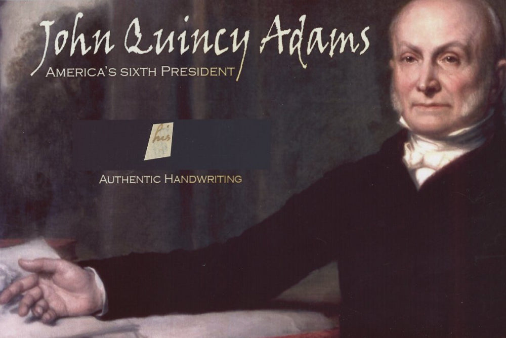 John Quincy Adams 4x6 Photo With Authentic Hand-Written Word Cut (JSA LOA)