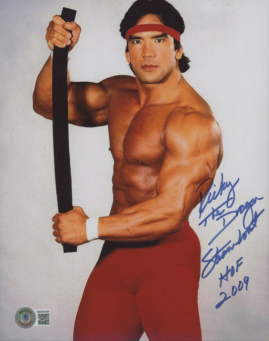 Ricky "The Dragon" Steamboat Signed 8x10 Photo Inscribed "HOF 2009" (Beckett COA)