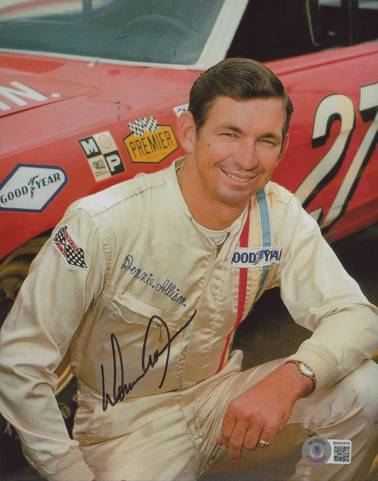 Donnie Allison Signed NASCAR 8x10 Photo (Beckett COA)