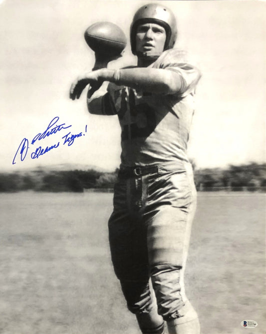 Y. A. Tittle Signed (Beckett) LSU Fighting Tigers 16x20 Photo Inscribed "Geaux Tigers"