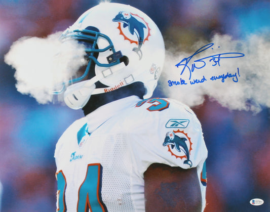 Ricky Williams Signed Dolphins 16x20 Photo Inscribed "Smoke Weed Everyday!" (Beckett COA)