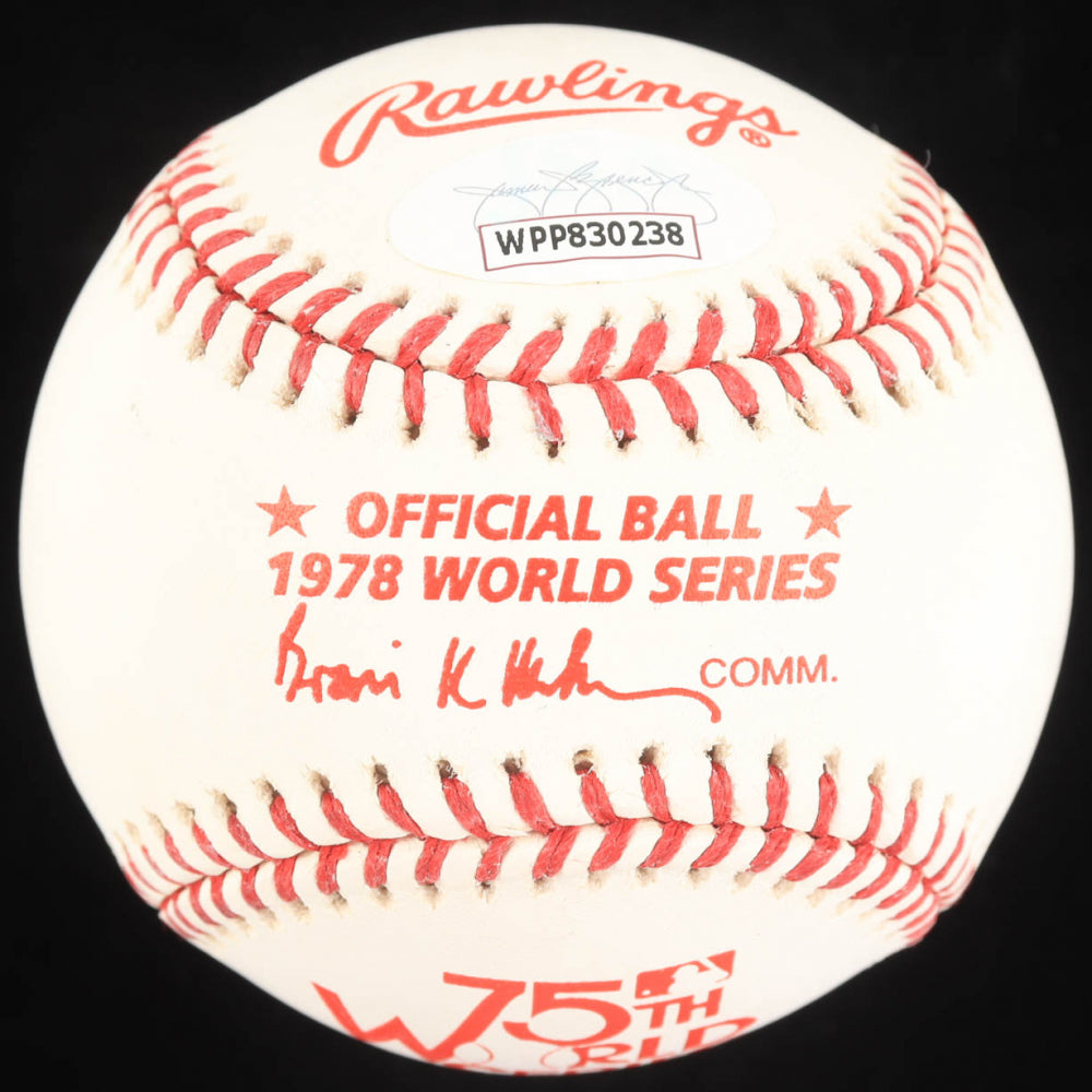 Reggie Jackson Signed 1978 World Series Logo Baseball (JSA COA)