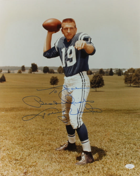 Johnny Unitas Signed (JSA COA) Colts 16x20 Photo Inscribed "Best Wishes"