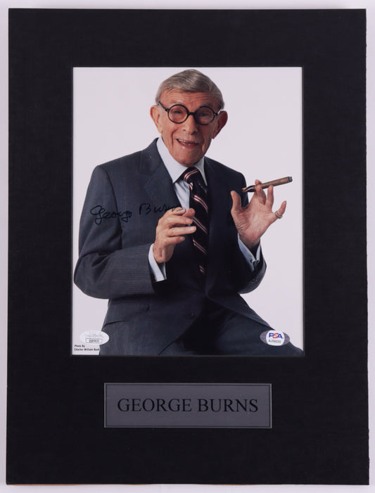 George Burns Signed 12x16 Custom Matted Photo Display (JSA COA)