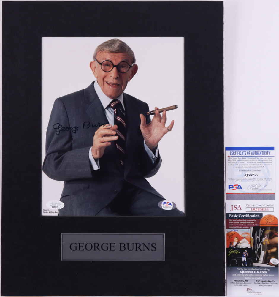 George Burns Signed 12x16 Custom Matted Photo Display (JSA COA)