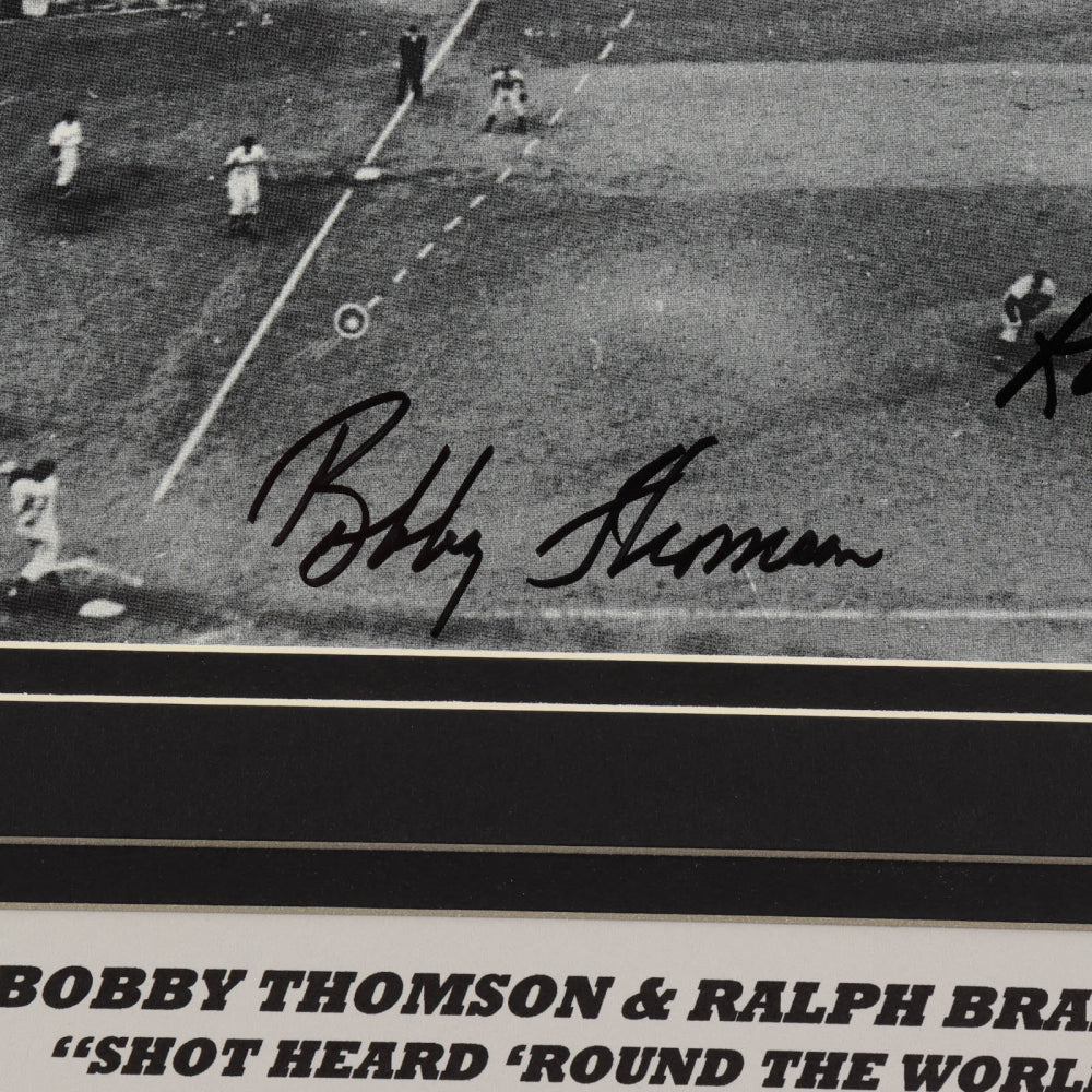 Ralph Branca & Bobby Thomson Signed (JSA COA) 14x24 Custom Matted Photo Display