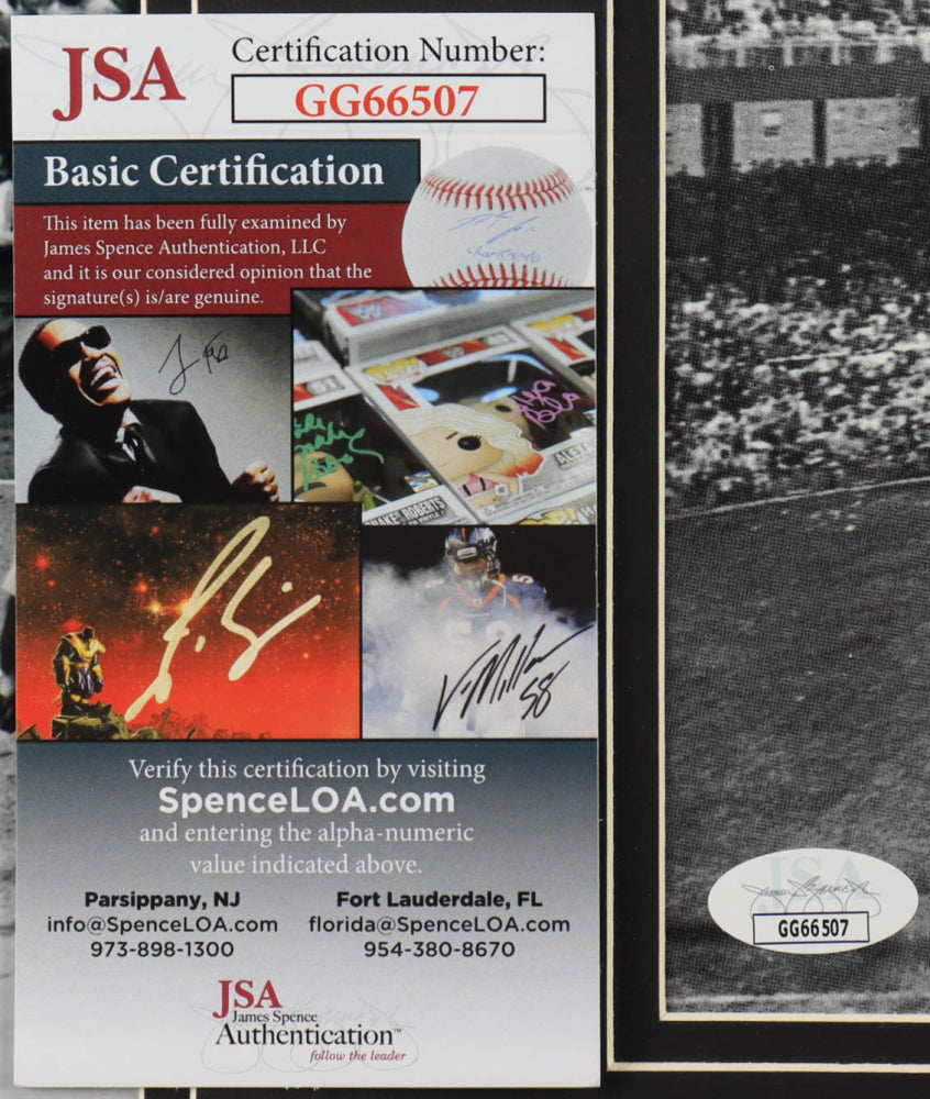 Ralph Branca & Bobby Thomson Signed (JSA COA) 14x24 Custom Matted Photo Display