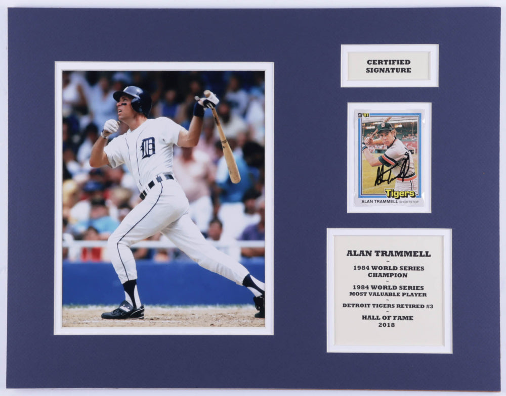 Alan Trammell Signed (SOP LOA & JSA COA) Tigers 14x18 Custom Matted Card Display