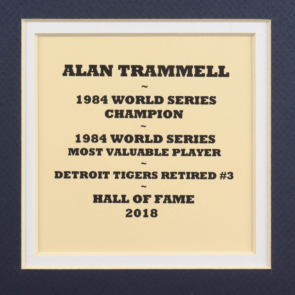 Alan Trammell Signed (SOP LOA & JSA COA) Tigers 14x18 Custom Matted Card Display