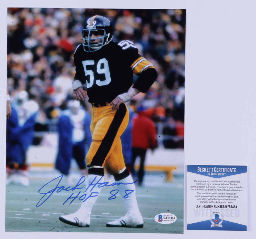 Jack Ham Signed Steelers 8x10 Photo Inscribed "HOF 88" (Beckett COA)