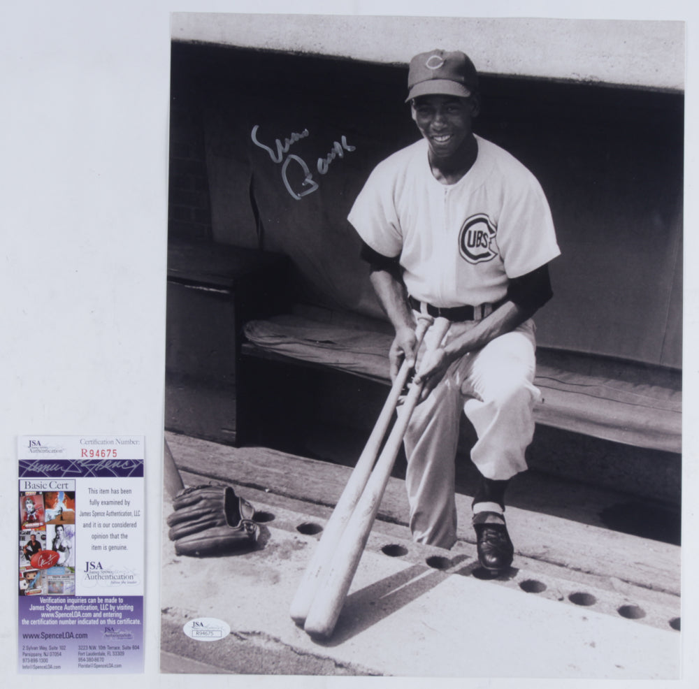 Ernie Banks Signed Cubs 11x14 Photo (JSA COA)