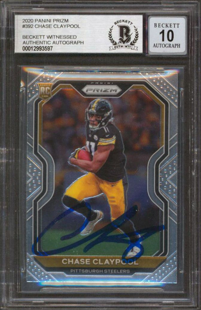 Chase Claypool Signed 2020 Panini Prizm #392 - Autograph Graded Beckett 10 - Rookie Card