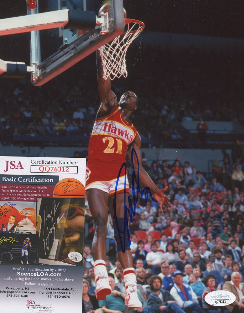 Dominique Wilkins Signed Hawks 8x10 Photo (JSA COA)