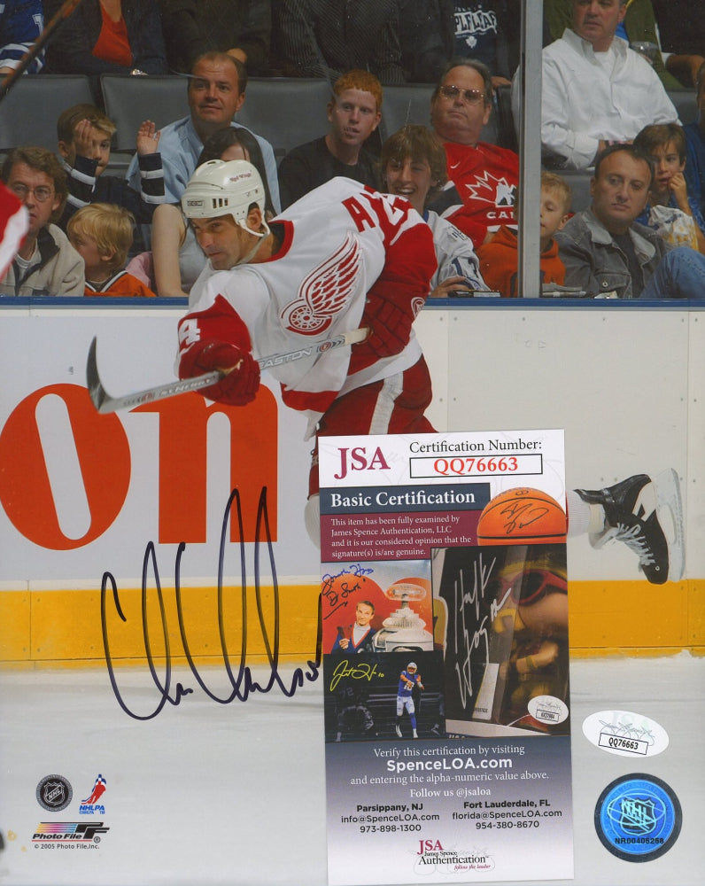 Chris Chelios Signed Red Wings 8x10 Photo (JSA COA)