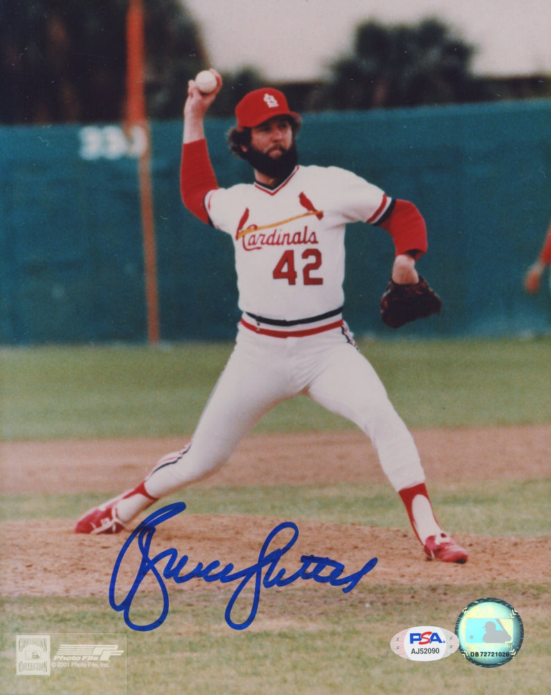 Bruce Sutter Signed Cardinals 8x10 Photo (PSA COA)