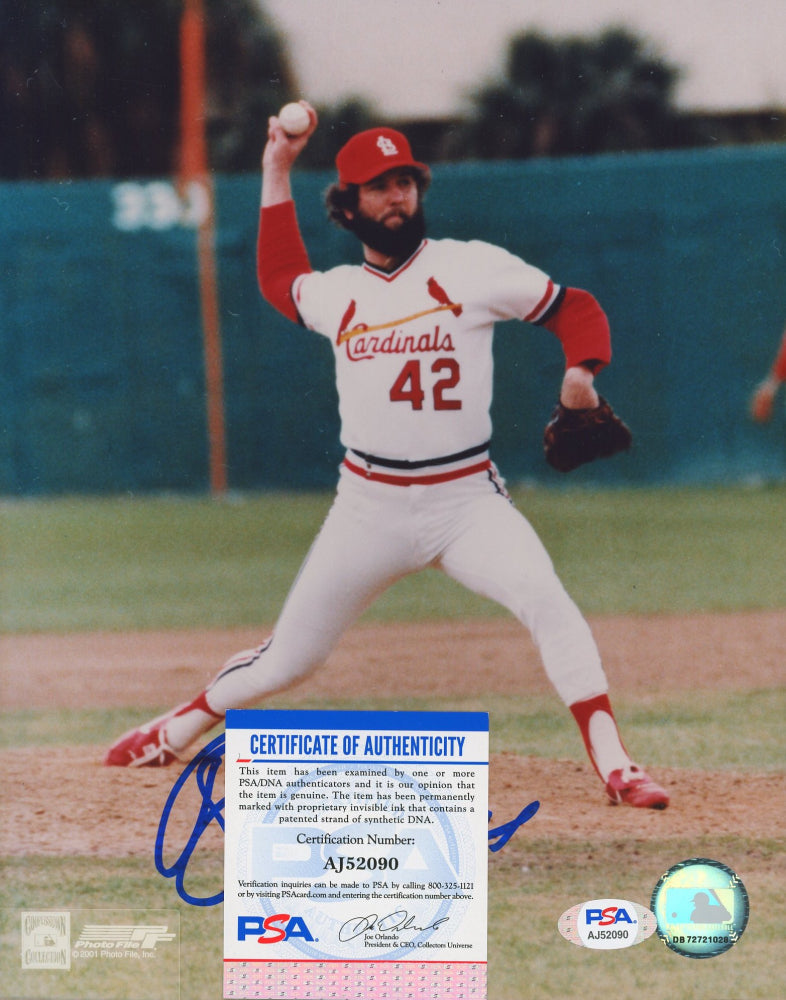 Bruce Sutter Signed Cardinals 8x10 Photo (PSA COA)