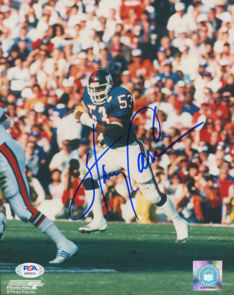 Harry Carson Signed Giants 8x10 Photo (PSA COA)