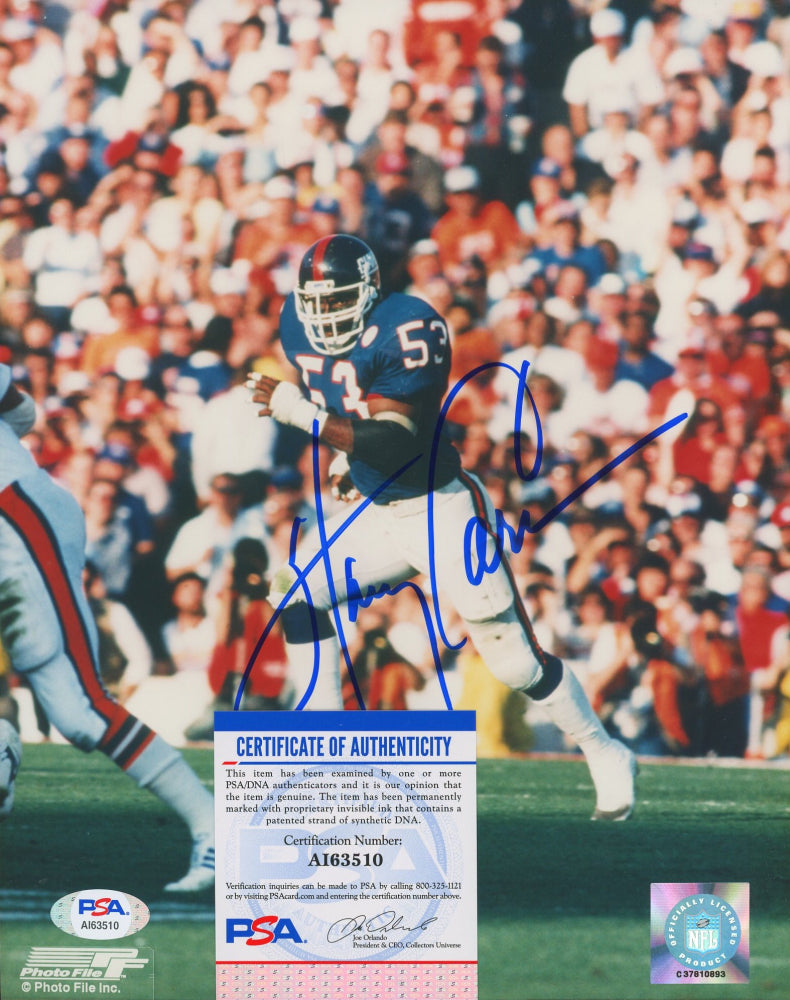 Harry Carson Signed Giants 8x10 Photo (PSA COA)