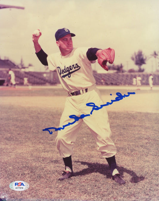 Duke Snider Signed Dodgers 8x10 Photo (PSA COA)