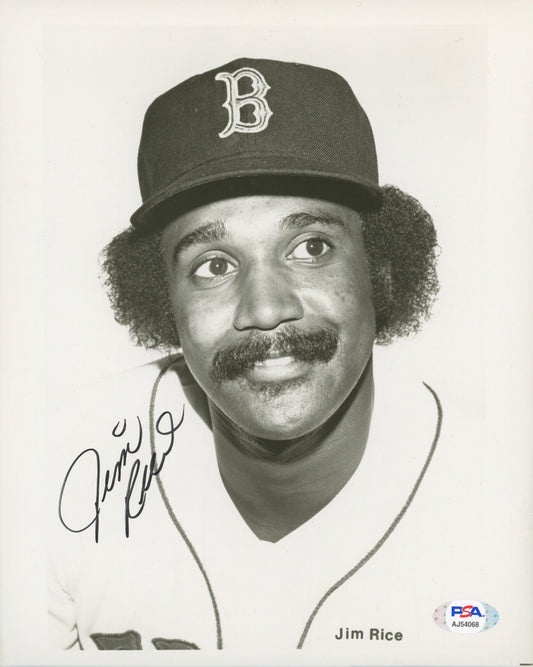 Jim Rice Signed Red Sox 8x10 Photo (PSA COA)