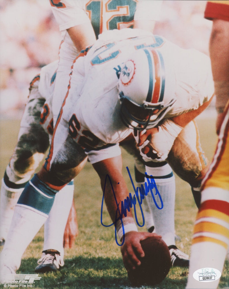 Jim Langer Signed Dolphins 8x10 Photo (JSA COA)
