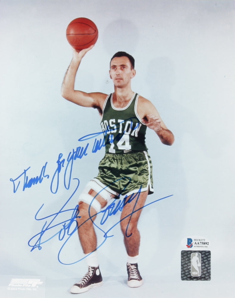 Bob Cousy Signed (Beckett COA) Celtics 8x10 Photo Inscribed "Thanks For Your Interest"