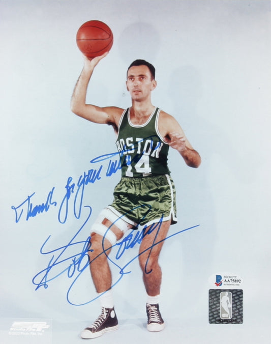 Bob Cousy Signed (Beckett COA) Celtics 8x10 Photo Inscribed "Thanks For Your Interest"