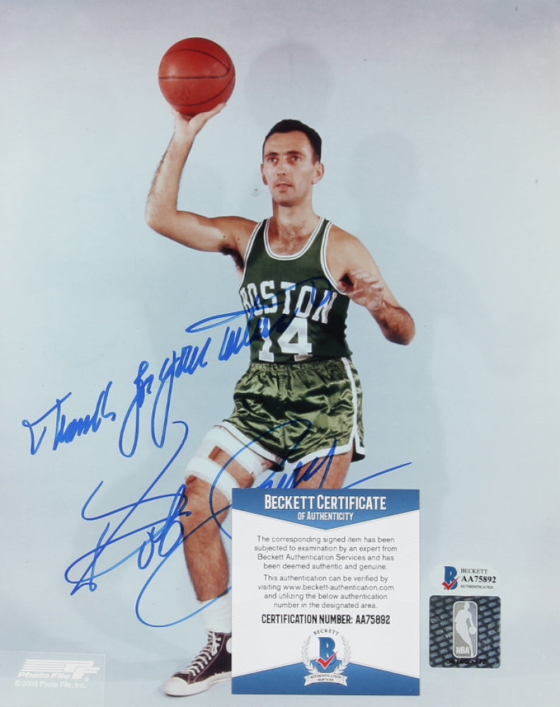 Bob Cousy Signed (Beckett COA) Celtics 8x10 Photo Inscribed "Thanks For Your Interest"